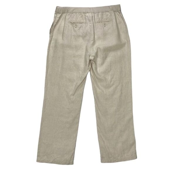 Charter Club Linen Pants Womens 14 Beige Straight Leg Summer Breathable Relaxed - Picture 5 of 10
